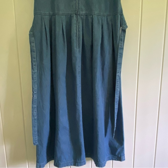 Vintage Pellini Blues petites women's 6P Denim Dress Tie Vest Floral Embroidery - Picture 12 of 16